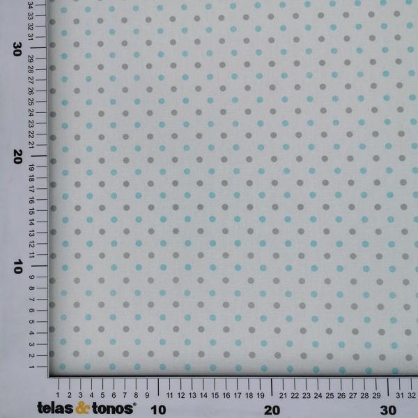 ALGODON PUNTICOS GRIS MENTA 40155469