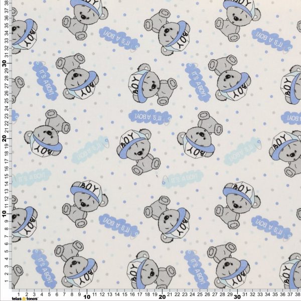 ALGODON OSITO BOY GRIS/AZUL CELESTE 40162134