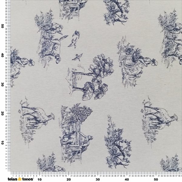 JACQUARD TOILE LILLE AZUL